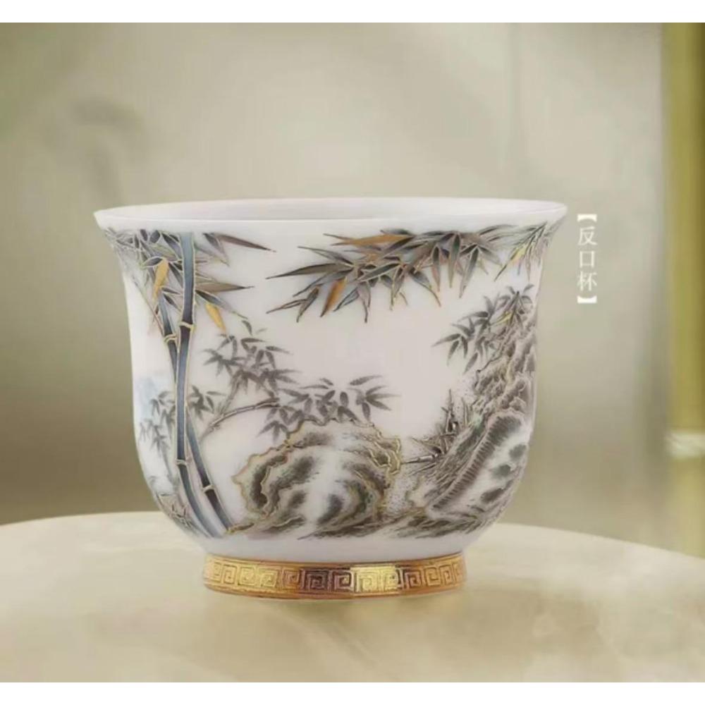 China Ceramică Glazură Neobișnuită Porțelan Jingdezhen Ceașcă Glazură Estetică Pentru Kung Fu Puer Oolong Tieguanyin Ceremonie Ceai cu Flori