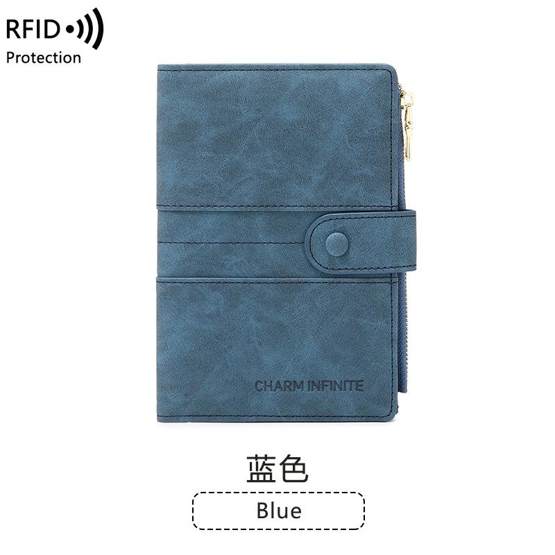 Mode PU Leder Reißverschluss Geldbörsen RFID Kreditkartenhalter Große Kapazität Vintage Minimalismus Damen Geldbörsen Lässige Geldbörse