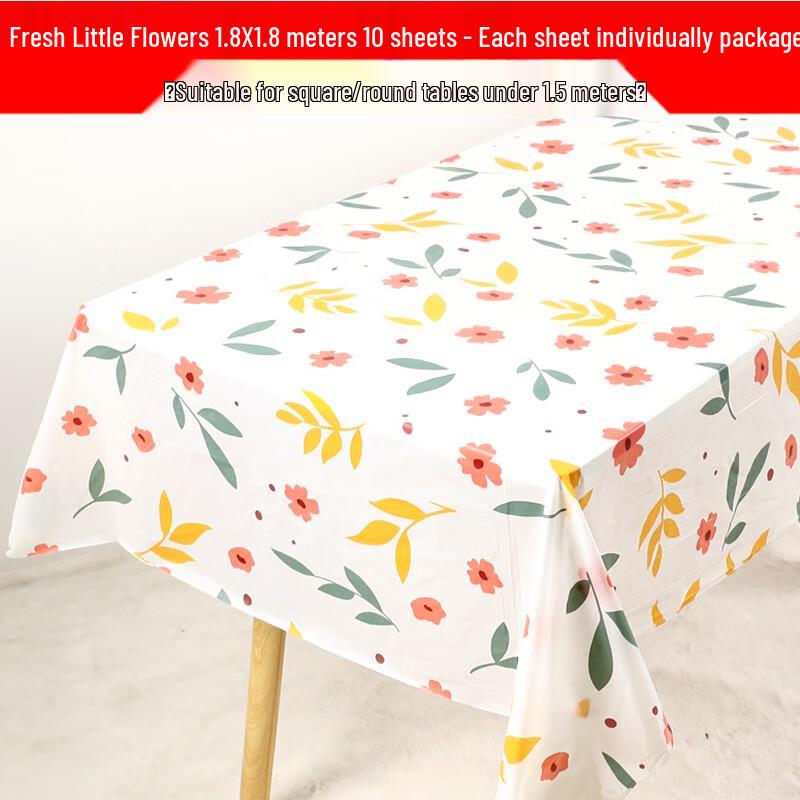 ZISIZ 10-Pack Disposable Plastic Tablecloths