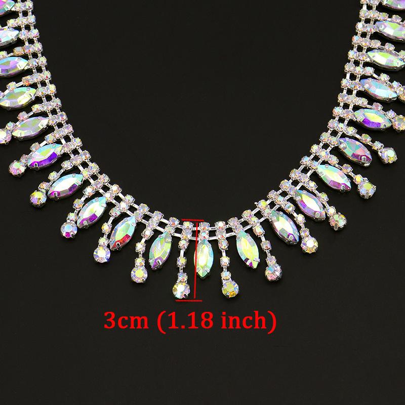 10Yards Rhinestone Tassel Sparkle Diamond Crystal Rhinestone Chain Clothing Bag Trim DIY Arts Crafts Wedding Gift Decoration