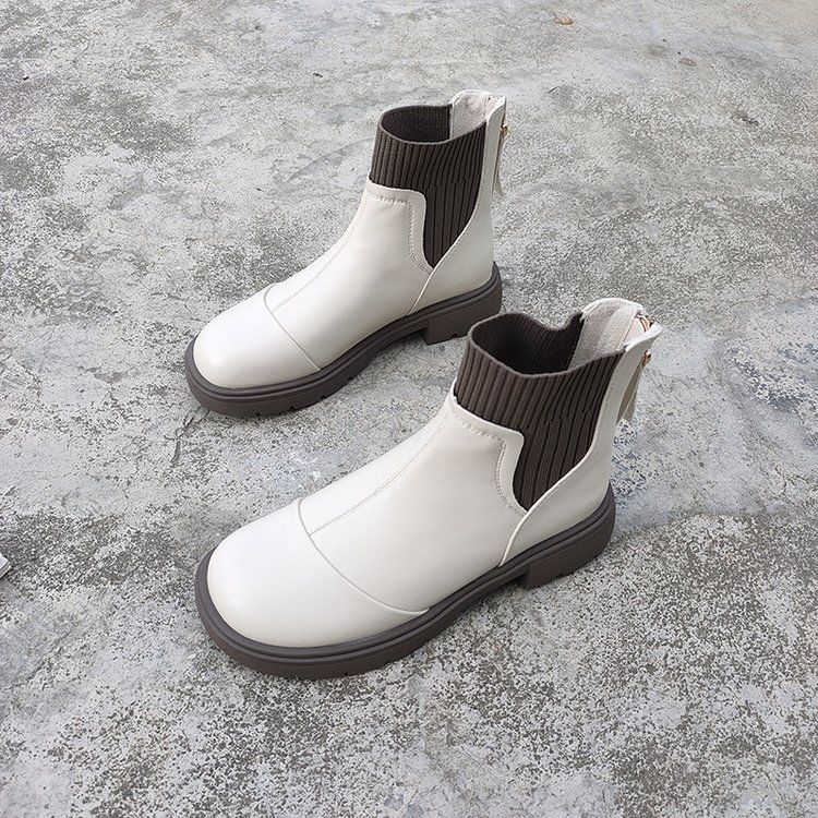 

Ботинки Martin на французской платформе женские 2024 осень-зима новые модные универсальные вязаные носки тонкие ботинки короткие ботинки Челси 35