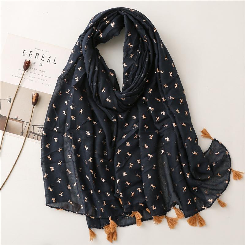 Luxury Fashion Women Viscose Scarf Ink Painting Floral Tassel Hijab Shawls and Wraps Female Foulard Echarpe Muslim Sjaal