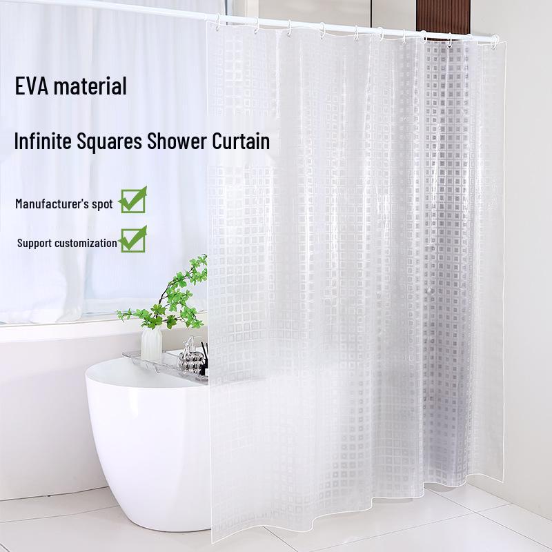 EVA Eco-Friendly Splash-Proof Shower Curtain, Thickened Style for Bathroom