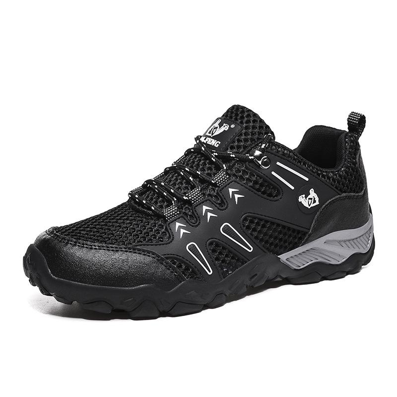 Men s Ultra-Light Mesh Breathable Hiking Shoes - Plus Size, All Seasons. 41 чёрный