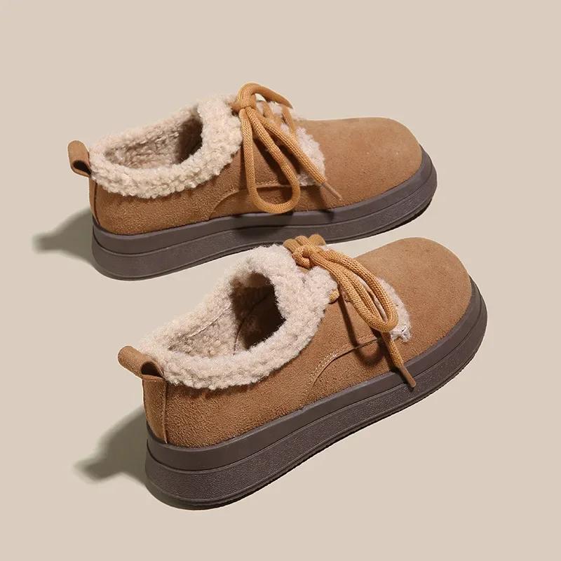 

Модные женские тапочки на плоской подошве, платформа, новые, роскошные, зимние, женские туфли бокен, плюшевые, модные, ретро, туфли-бобы, хлопковые женские ботинки 40