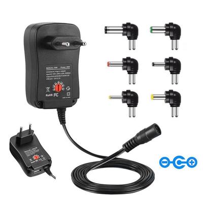30W Universal AC To DC Power Supply Adapter 3V 4.5V 5V 6V 7.5V 9V 12V Adjustable W/ 6 Adapter Tips for Household Electronics 0.5A 1A 1.5A 2A 2.5A Max