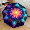 1pc Cosmic Floral Mandala Umbrella with Plastic Handle,Suitable for All Seasons Home Travel Outdoor UmbrellaDD1110