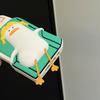 For iPhone 15 Silicone Case Cute Lying Duck Design Shockproof Phone Back Cover