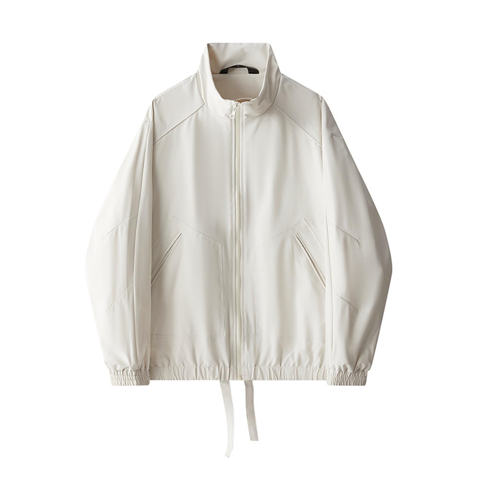 

Men s Solid Color Stand Collar Work Jacket Casual Sports Outdoor Mountaineering Camping Jacket L