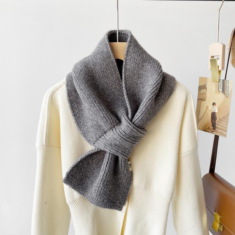Winter scarf women's autumn and winter new cross small scarf small scarf solid color warm scarf