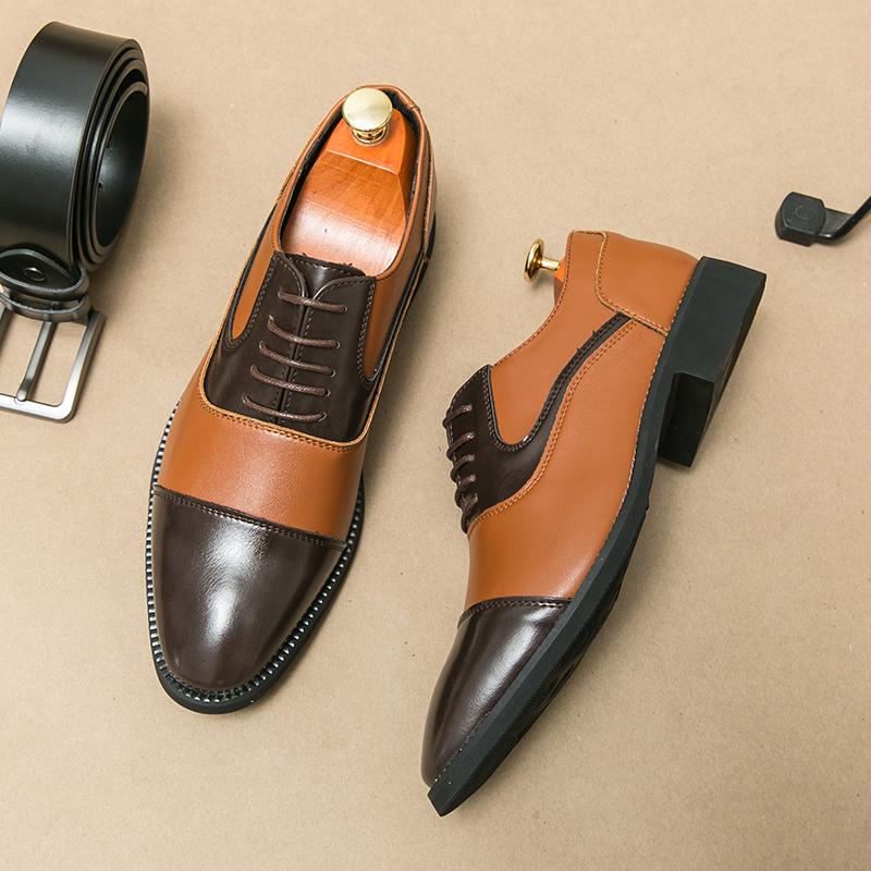 

Модная повседневная деловая обувь из искусственной кожи с шнуровкой, офисная обувь дерби, итальянское высокое качество, мужская обувь размера 38-46 38