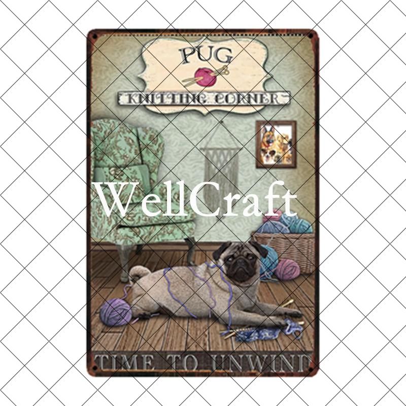 [ WellCraft ] Pet Friend Pug Boxer Dog Life Rules Tin Bath Soap  Metal Signs Posters Vintage Wall Plaque Custom Pub Decor WX-29