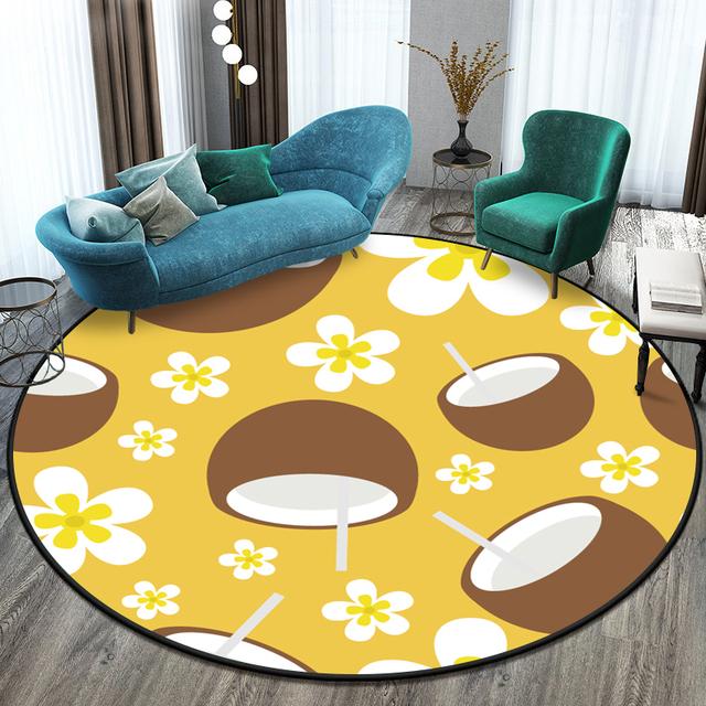 Cute Cartoon Pattern Round Carpet Floormat Living Room Carpet In Children 'S Crawl Play Area Washroom Floor Mat Area Rug Door Mat