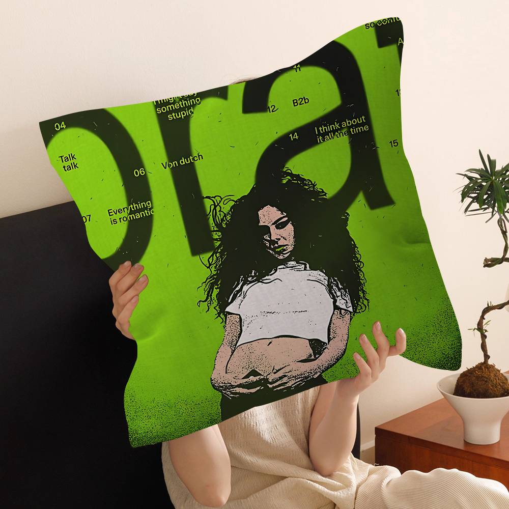 C-Charli Xcx Pillow Cushion Cover Pillowcase Living Room Sofa Home Decor Customized