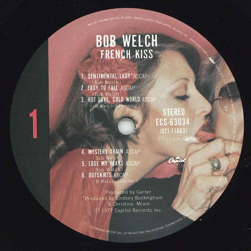 

LP Record BOB WELCH - French Kiss ECS63034 CAPITOL 1977 Japan Rock