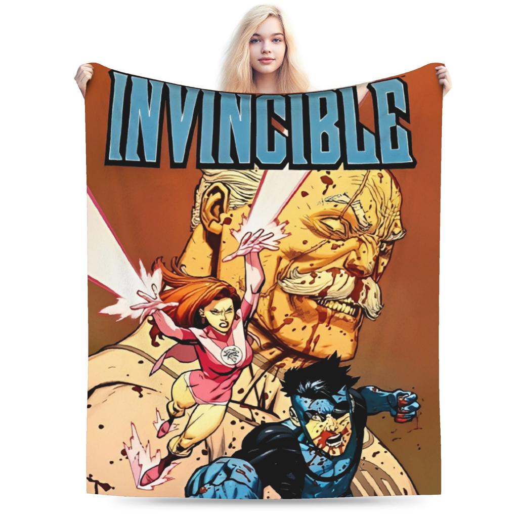 Invincible omniman amazing hero anime Blankets Super Soft Velvet Novelty Gift Throw Blanket Plush Thin Quilt