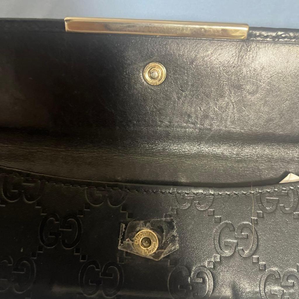 Used GUCCI GG Embossed Long Wallet Black