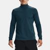 Under Armour Rush Solid Slim Fit High Neck Sports T-Shirt Men Tops Light-Gray-Blue 1366059-413