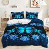 Purple Butterfly Rose Bedding Sets Fashion Duvet Cover Sets Twin Full Queen King Size Pillowcase For Kids Adult Gift Bed Linen