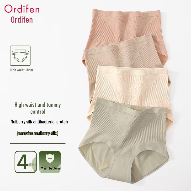 

Трусики Oudifen с высокой талией, контролем живота и эффектом лифтинга бедер (4-Pack) One Size (40-65kg)