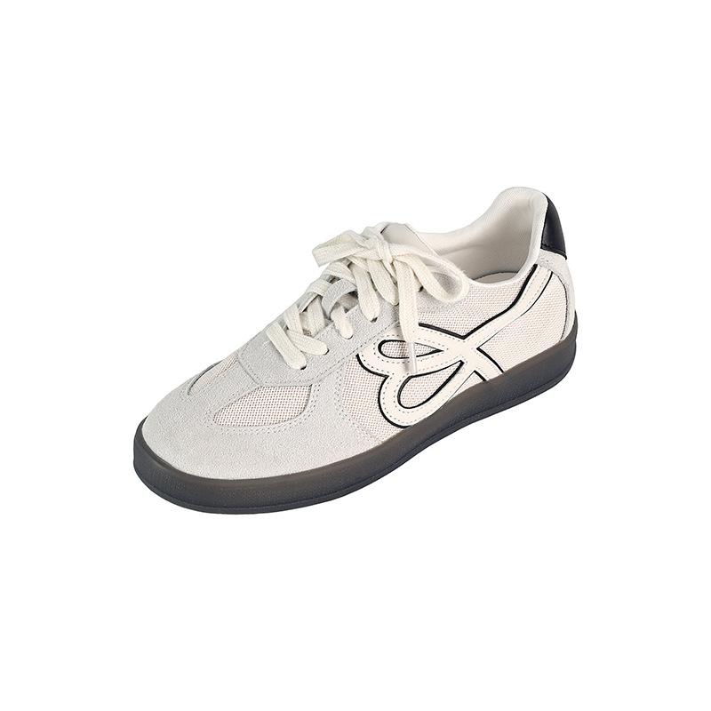 

Cowhide version of Internet celebrity comfortable versatile training shoes 2025 summer thick-soled color matching mesh splicing leather casual shoes 35