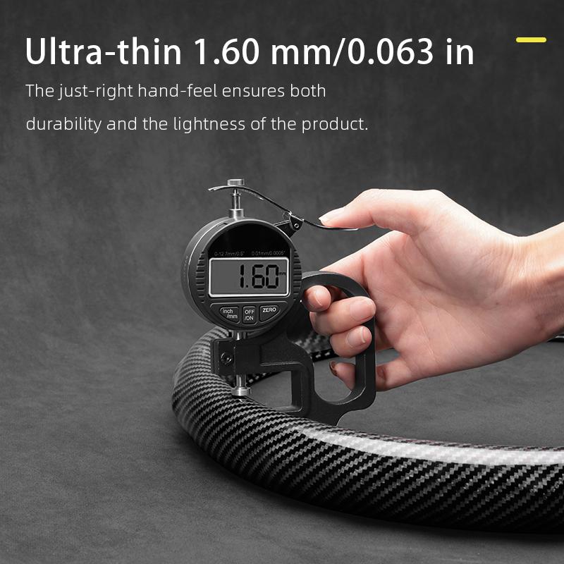 Suitable for Bmw Carbon Fiber Texture Steering Wheel Cover with Snap-On Wave-Shaped Sports Design Protective Case for Models Such As E90 E46 E60 F30