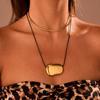 GEMCHIC Women's Irregular Pendant Black Rope Titanium Steel Necklace Minimalist Choker Fashion Ins Style