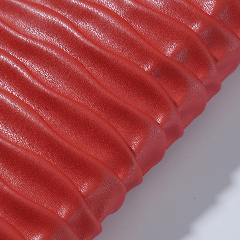 

Artificial Leather Fabric Wave Pleated Embossed Composite Material DIY Bags Shoe Creft Sewing Material Handmade Wholesale 100x137cm