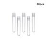 50pcs Transparent Laboratory Clear Plastic Test Tubes with Push Caps School Lab Supplies Sample Containers Vials for Experiments