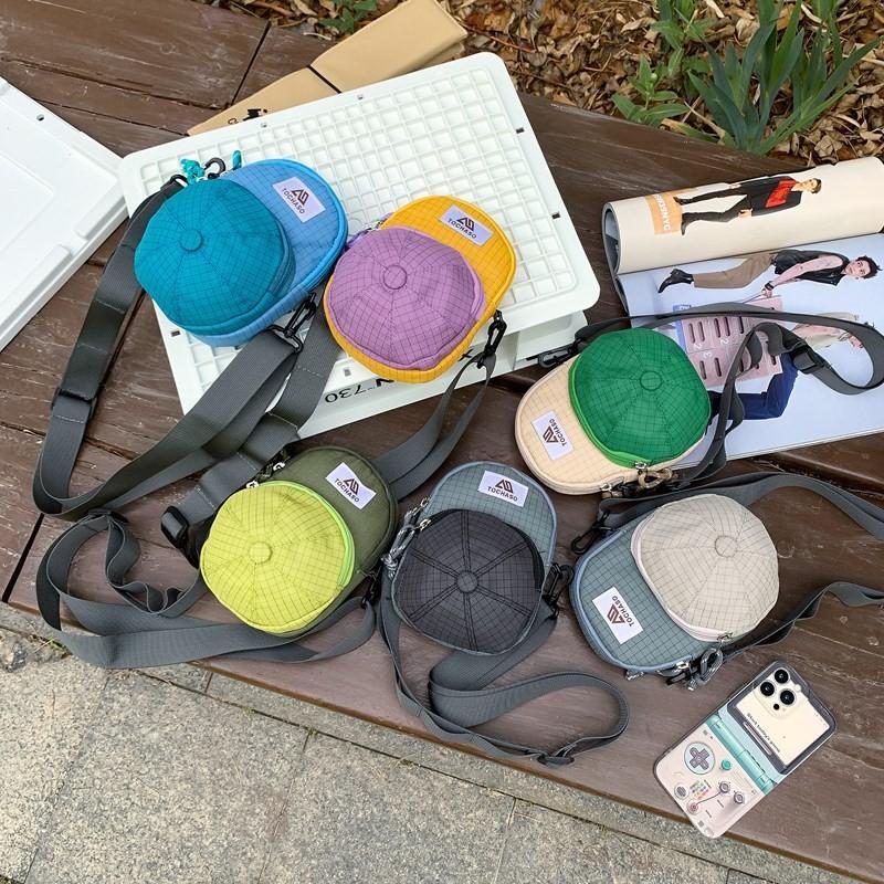 Color Double Checkered Children Shoulder Bag Outdoor Travel Casual Bag Crossbody