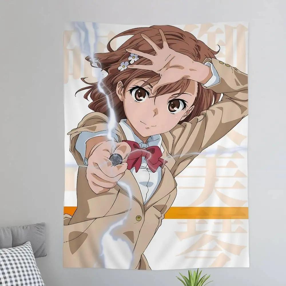 Pewien Kawaii Naukowy Railgun Anime Kreskówka Gobelin Dekoracja Ścienna Domowy Wystrój Domu