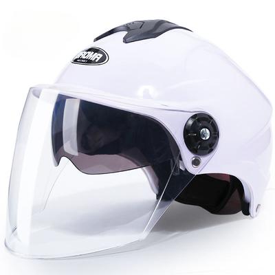 Electric Car Helmet for Men and Women, Summer Dual Lens Sun Protection Ultraviolet Four Seasons Light Semi-helmet Bottom Hat