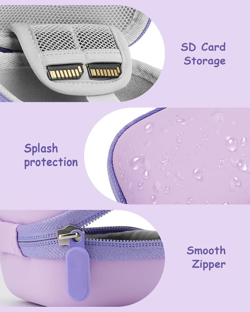 Carrying Bag for CAMKORY DC403 FHD 1080P/KODAK PIXPRO FZ55/FZ45/STUOGYUM DC402-AF Digital Camera SD Card Storage Case Purple