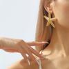 Personality Starfish Pendant Necklace Earrings Metal Texture Beach Style Elegant Clavicle Chain Trendy Female Jewelry
