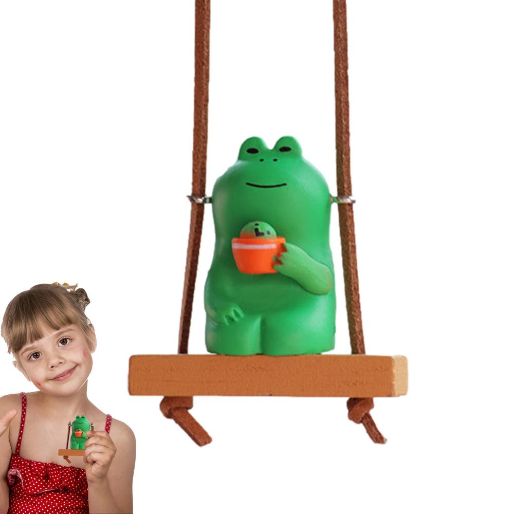 Качающаяся лягушка Декор для автомобиля Подвеска-лягушка Украшение для декора автомобиля Милая внутренняя отделка Зеркало заднего вида Декор для дома Лягушка