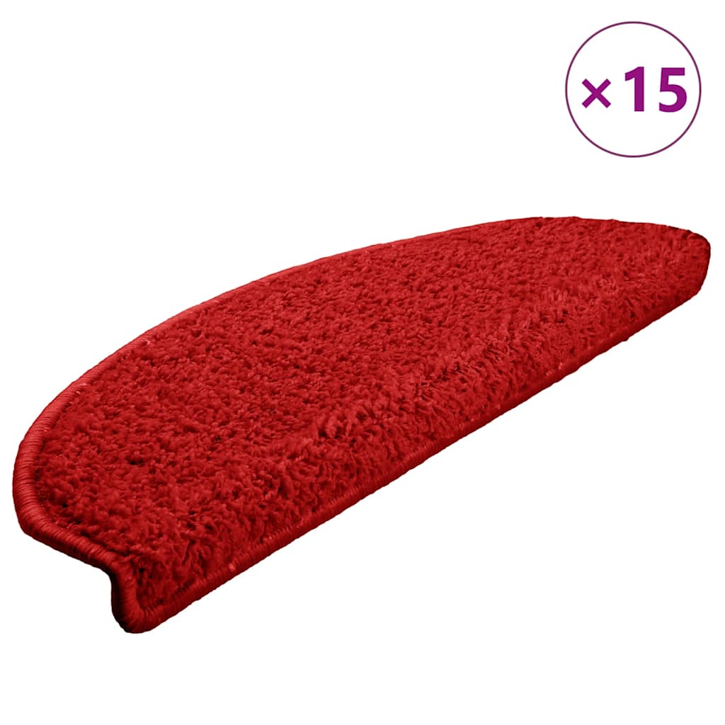 Stair Treads 15 Pcs 65 X 21 X 4 Cm Red Semi Circular Large