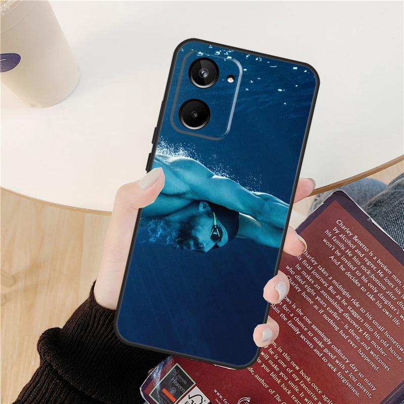 Michael Phelps Swimming Case For Realme GT 7 Pro GT 6T 6 5 C55 C53 C51 C21Y C25S C61 C67 C75 10 11 12 13 14 Pro Plus