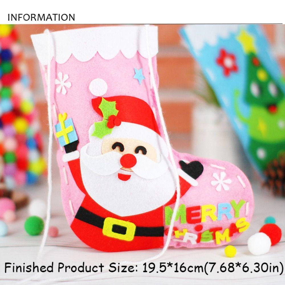 Snowman DIY Christmas Stocking House Decoracion Portable Elk Xmas Bag Hangable Christmas Sock Xmas
