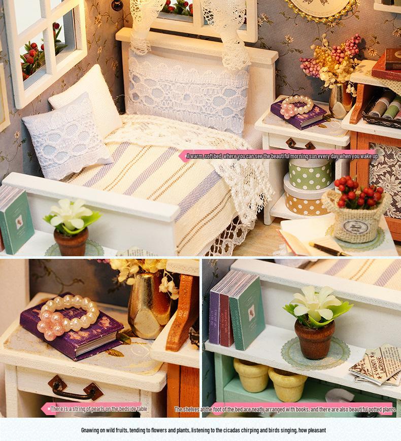 Zhiquwu DIY Forest Blue Time House with Dust Cover - Upgraded Version