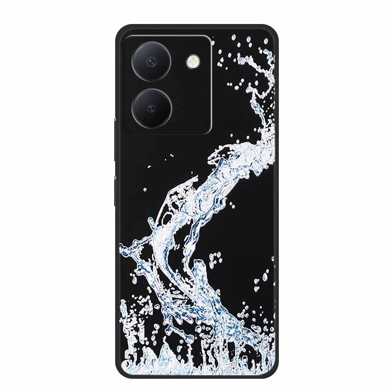 3D Emboss Case For Vivo Y27s Phone Case Relief Black Silicone Soft Back Cover Coque Funda For Vivo Y27s Case Y 27 s Capas 6.64"