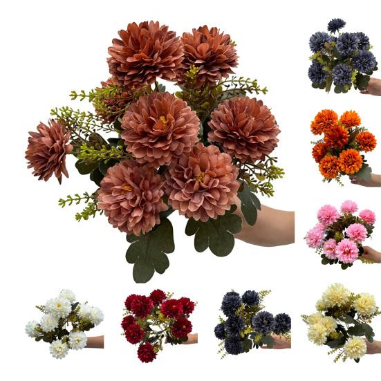 Chrysanthemum Bunch Faux Flowers with Bendable Stems Realistic Fake Flowers