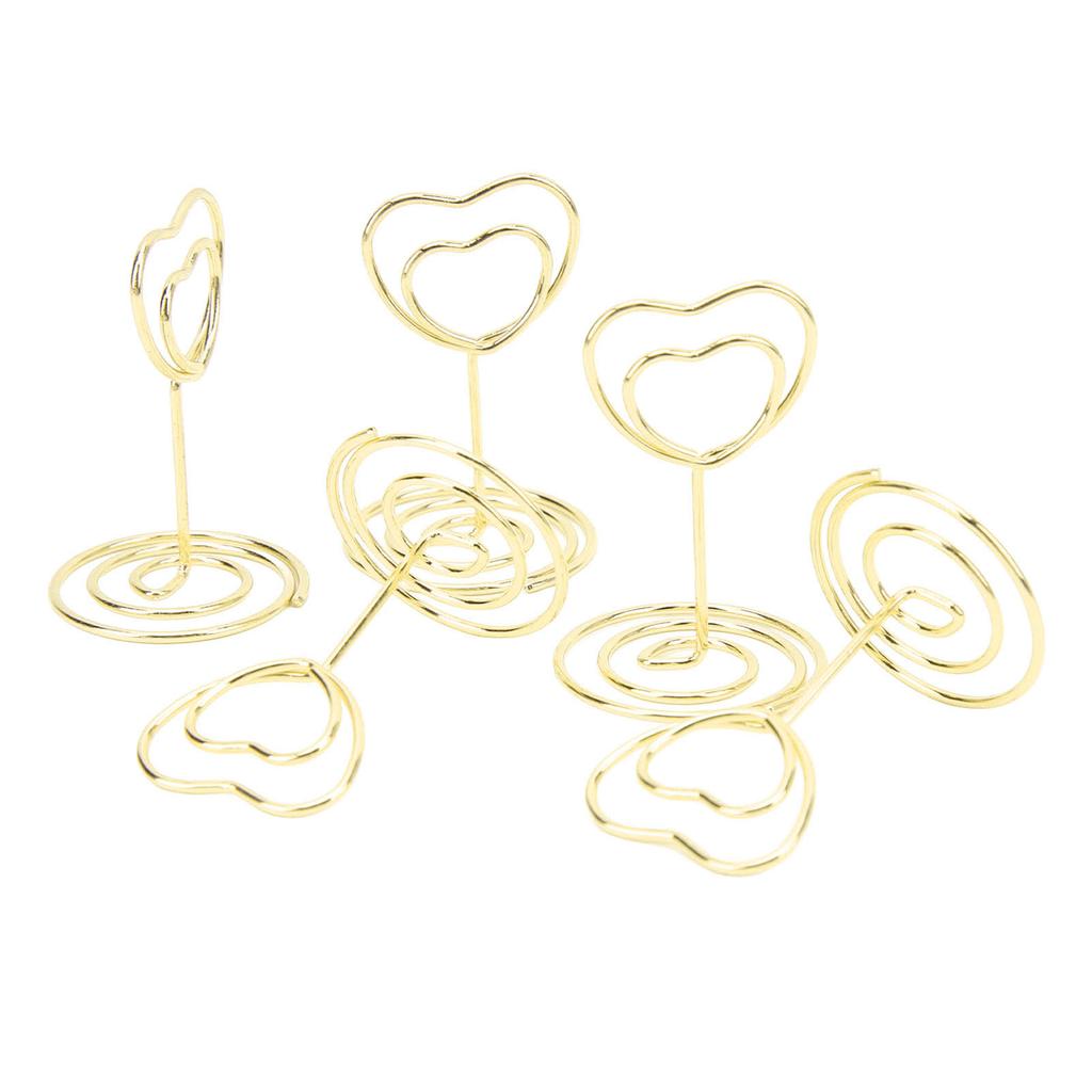 20Pcs Table Number Holder Heart Shaped Stable Sturdy Metal Widely Used Place Card Holder for Home School