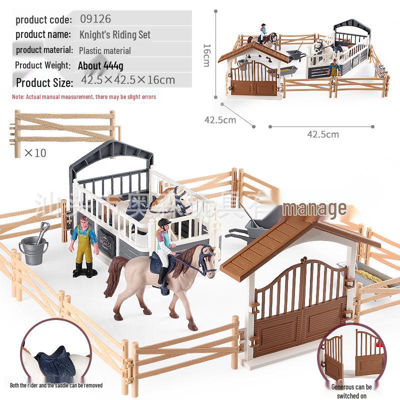 Educational Farm & Knight Playset: Animal Figures & Fence for Early Learning
