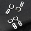 2pc Korean Fashion Stainless Steel Razor Blade Pendant Earring Punk Hip-hop Women Men Unisex Gothic Ear Studs Earrings Zircon