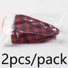(2 Pieces/bag) 19cm Christmas Plaid Plush Knife Fork Decoration Christmas New Year Party Tableware Decoration Santa's Hat