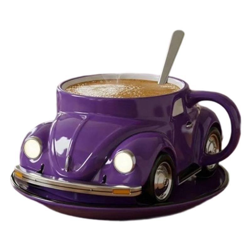 

Resin Coffee Cup with Handle Stainless Steel Insulated Inner Spill Resistant Mug For Gifting Birthday Holiday Event фиолетовый