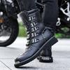 Stivali da Motociclista da Uomo Stivali Western Stivali da Jockey Neri Stile Streetwear Casuale Stivaletti Cool Taglie Forti