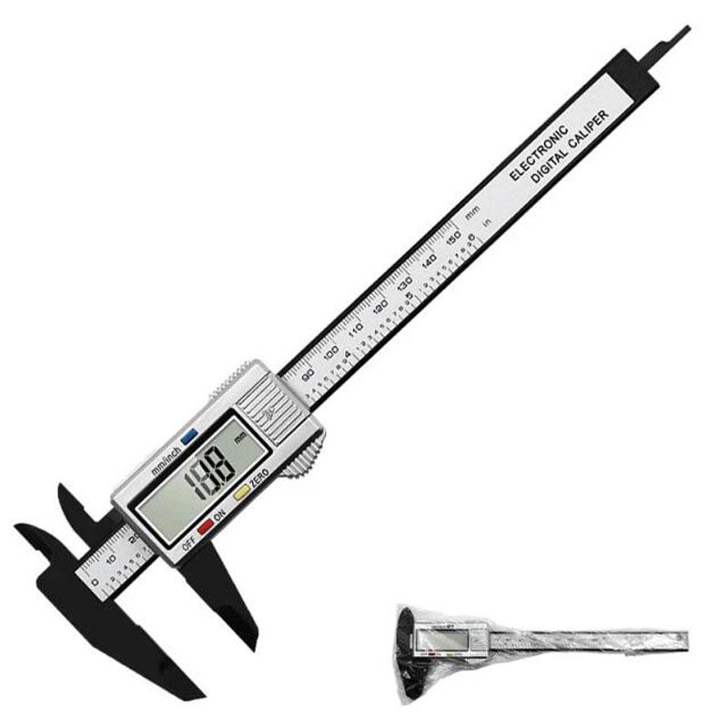 

Электронный цифровой штангенциркуль с циферблатом из углеродного волокна, штангенциркуль с нониусом, микрометр, измерительный инструмент, высокоточная цифровая линейка 0-150 мм NO1