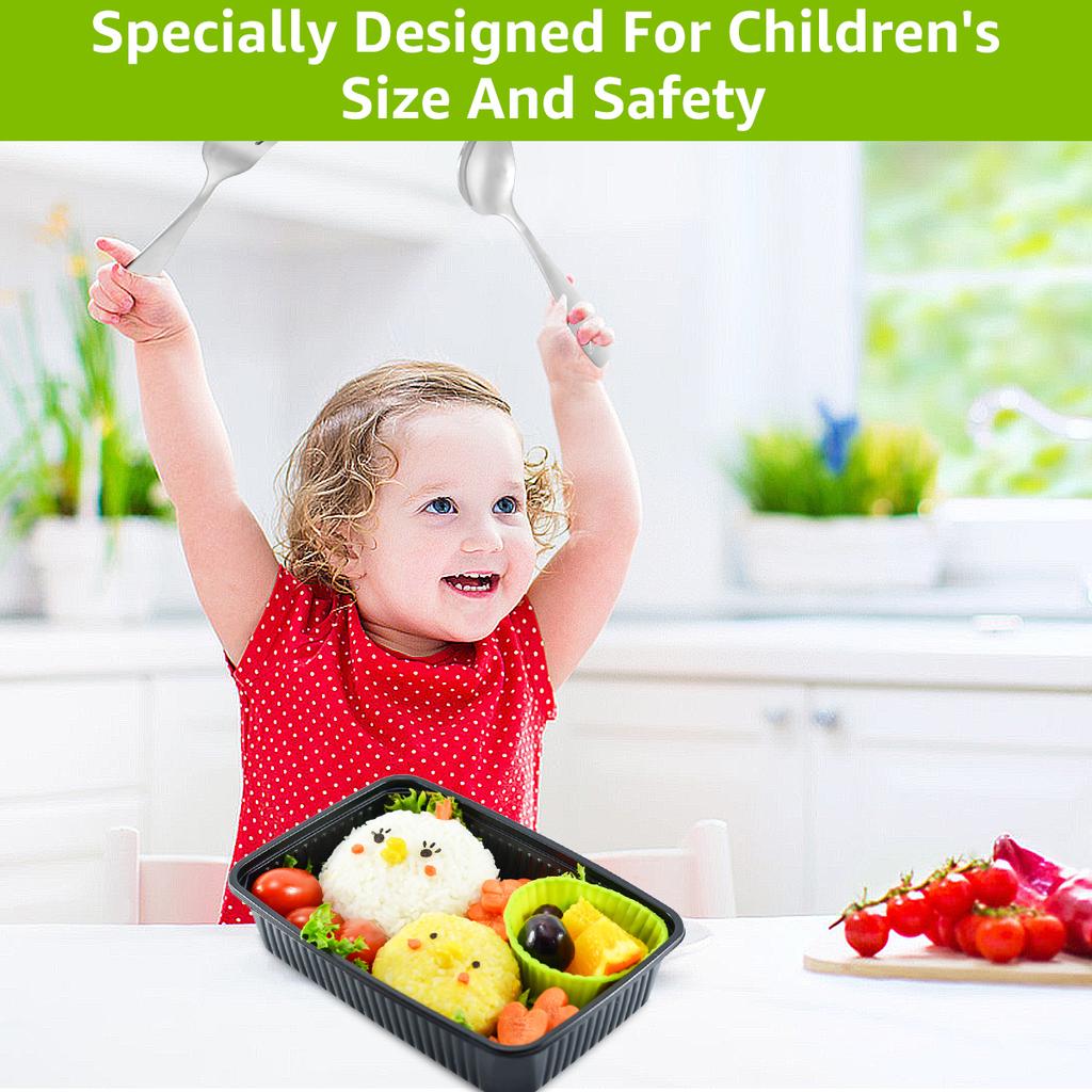 9/15Pcs Kids Silverware Set 410 Stainless Steel Kids Fork Spoon and Cutter Set Funny Dinosaur Flatware Set for Children Toddler