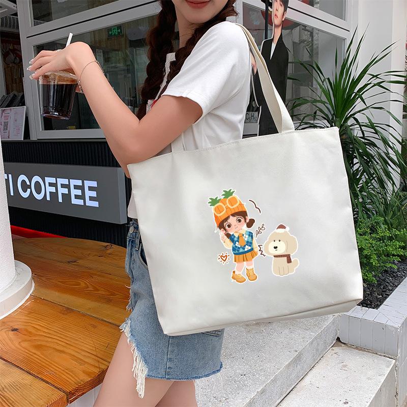 Canvas Bag Women'S Shoulder Handbag Student Tote Bag Large Capacity Hand Carry Canvas Bag